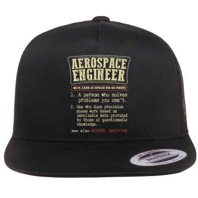 The Definition Of An Aerospace Engineer Funny Flat Bill Trucker Hat