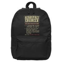The Definition Of An Aerospace Engineer Funny 16 in Basic Backpack