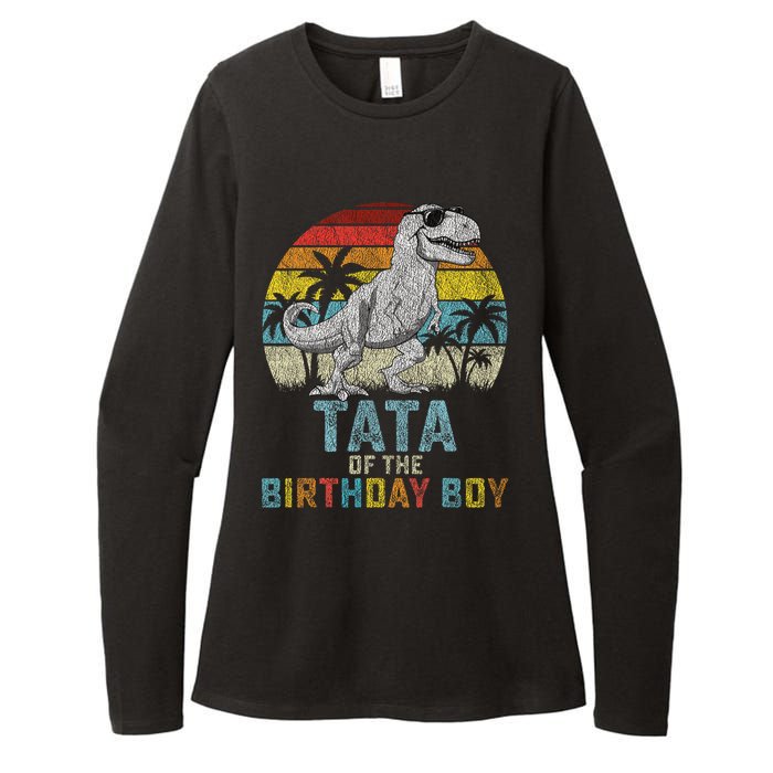 Tata Dinosaur Of The Birthday Matching Family Womens CVC Long Sleeve Shirt