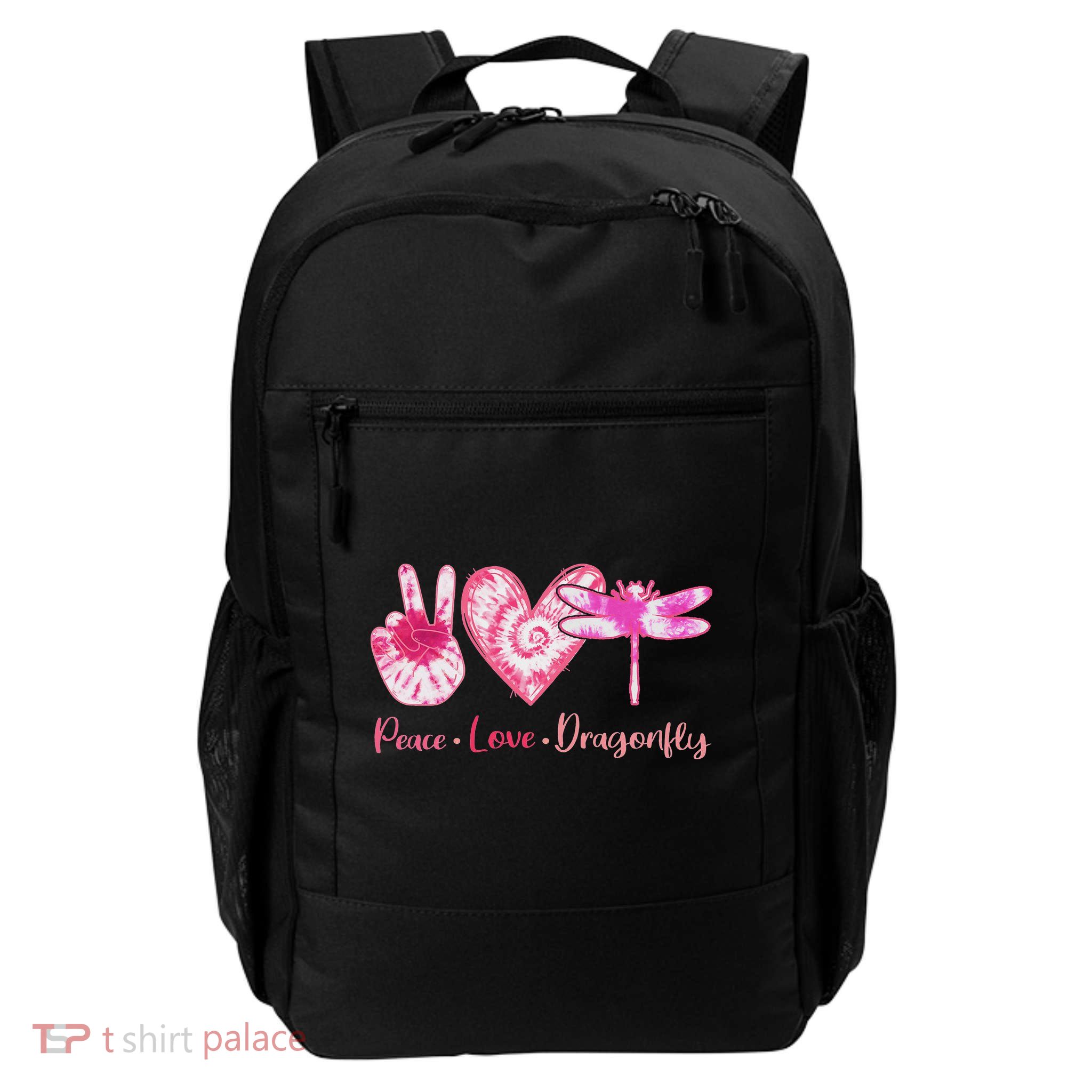 Tie Dye Peace Love Dragonfly Lover Girl Daily Commute Backpack