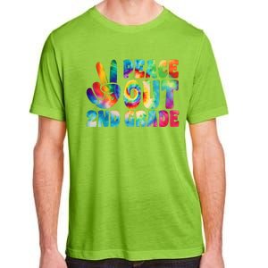 Tie Dye Peace Out Second Grade Cute Last Day Of 2nd Grade Adult ChromaSoft Performance T-Shirt