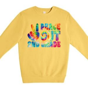 Tie Dye Peace Out Second Grade Cute Last Day Of 2nd Grade Premium Crewneck Sweatshirt