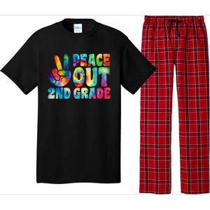 Tie Dye Peace Out Second Grade Cute Last Day Of 2nd Grade Pajama Set