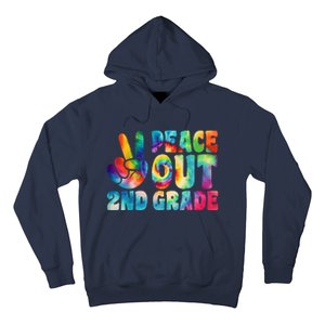 Tie Dye Peace Out Second Grade Cute Last Day Of 2nd Grade Hoodie