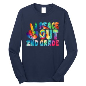 Tie Dye Peace Out Second Grade Cute Last Day Of 2nd Grade Long Sleeve Shirt