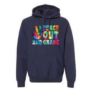 Tie Dye Peace Out Second Grade Cute Last Day Of 2nd Grade Premium Hoodie