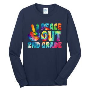 Tie Dye Peace Out Second Grade Cute Last Day Of 2nd Grade Tall Long Sleeve T-Shirt