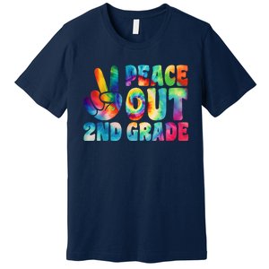 Tie Dye Peace Out Second Grade Cute Last Day Of 2nd Grade Premium T-Shirt