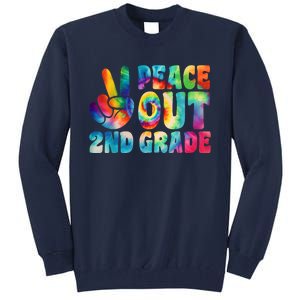 Tie Dye Peace Out Second Grade Cute Last Day Of 2nd Grade Tall Sweatshirt