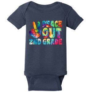 Tie Dye Peace Out Second Grade Cute Last Day Of 2nd Grade Baby Bodysuit