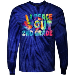 Tie Dye Peace Out Second Grade Cute Last Day Of 2nd Grade Tie-Dye Long Sleeve Shirt