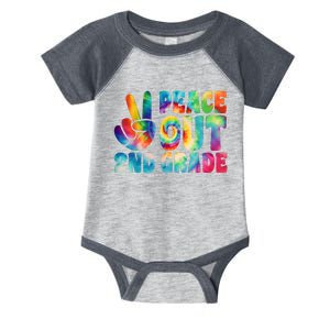 Tie Dye Peace Out Second Grade Cute Last Day Of 2nd Grade Infant Baby Jersey Bodysuit