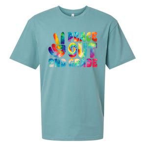 Tie Dye Peace Out Second Grade Cute Last Day Of 2nd Grade Sueded Cloud Jersey T-Shirt