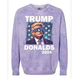 Trump Donalds Presidential Election 2024 Gift Colorblast Crewneck Sweatshirt