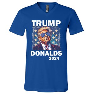 Trump Donalds Presidential Election 2024 Gift V-Neck T-Shirt