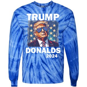 Trump Donalds Presidential Election 2024 Gift Tie-Dye Long Sleeve Shirt