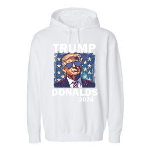 Trump Donalds Presidential Election 2024 Gift Garment-Dyed Fleece Hoodie