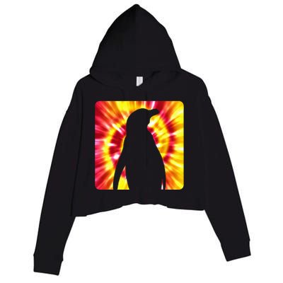 Tie Dye Penguin For Penguin Lovers Crop Fleece Hoodie