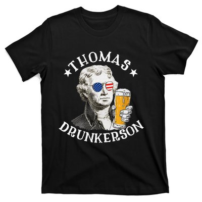 Thomas Drunkerson President Thomas Jefferson Drinking Beer T-Shirt