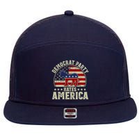 The Democrat Party Hates America 7 Panel Mesh Trucker Snapback Hat