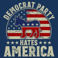 The Democrat Party Hates America 7 Panel Mesh Trucker Snapback Hat