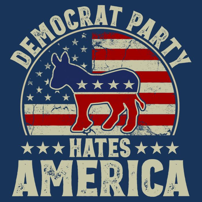 The Democrat Party Hates America 7 Panel Mesh Trucker Snapback Hat
