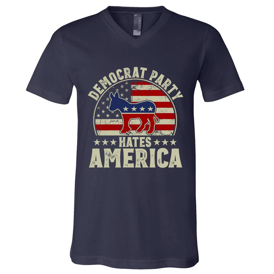 The Democrat Party Hates America V-Neck T-Shirt