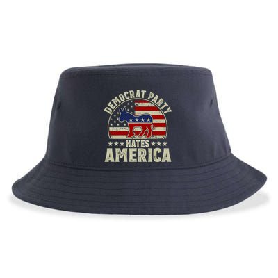 The Democrat Party Hates America Sustainable Bucket Hat