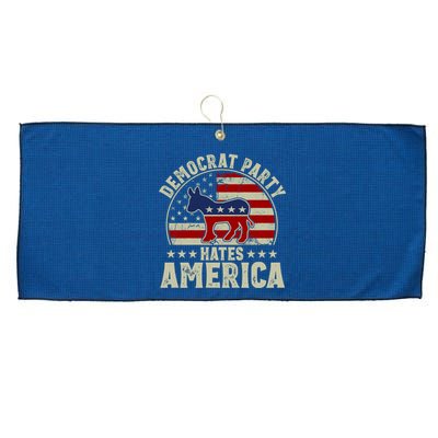 The Democrat Party Hates America Large Microfiber Waffle Golf Towel