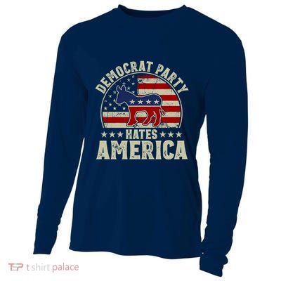 The Democrat Party Hates America Cooling Performance Long Sleeve Crew