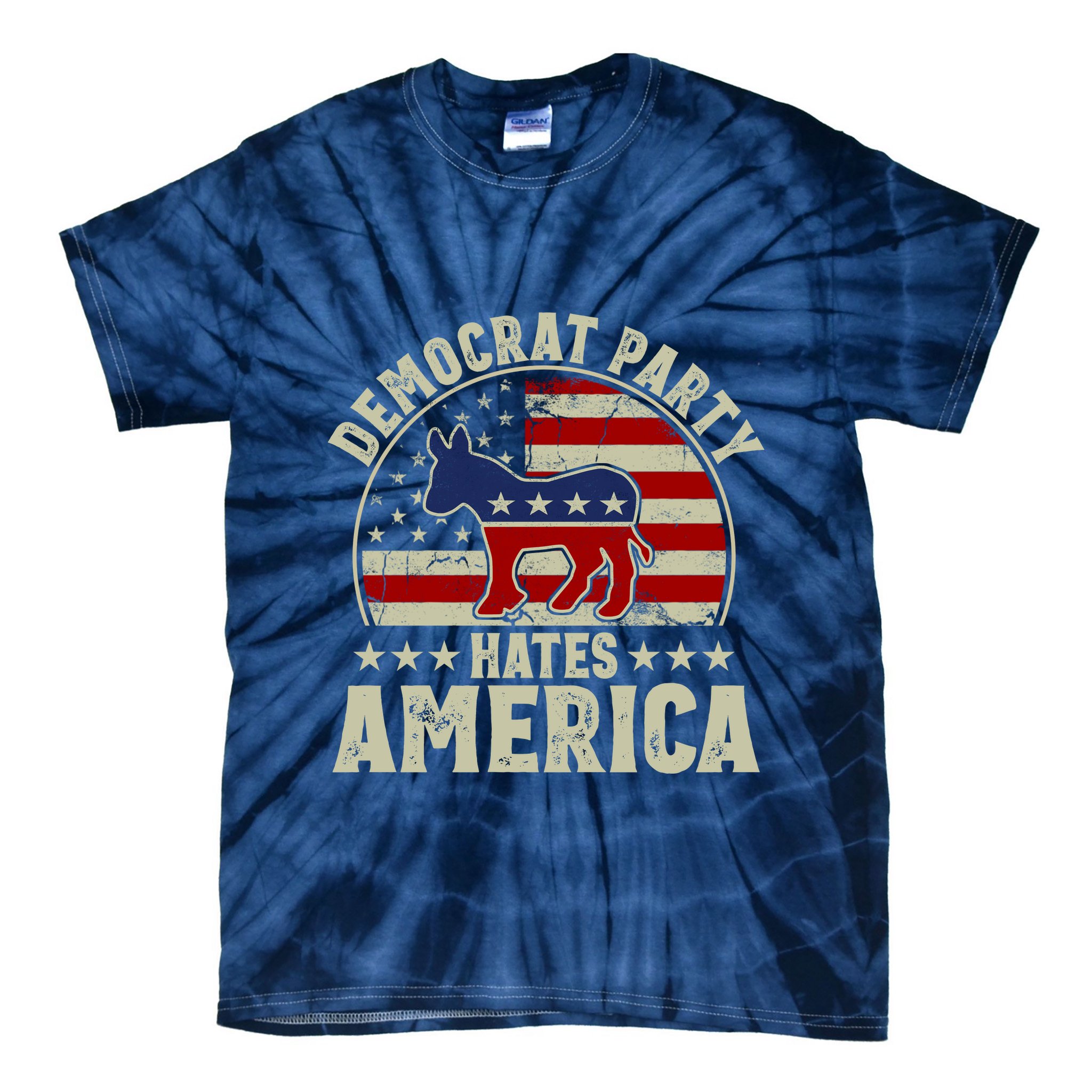 The Democrat Party Hates America Tie-Dye T-Shirt