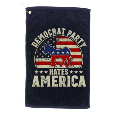 The Democrat Party Hates America Platinum Collection Golf Towel