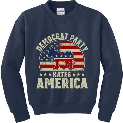 The Democrat Party Hates America Kids Sweatshirt