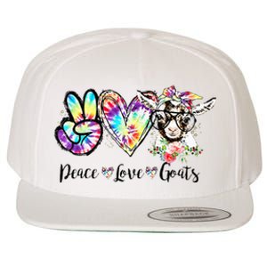 Tie Dye Peace Love Goats Farm Girl Goat Lover Funny Gift Wool Snapback Cap