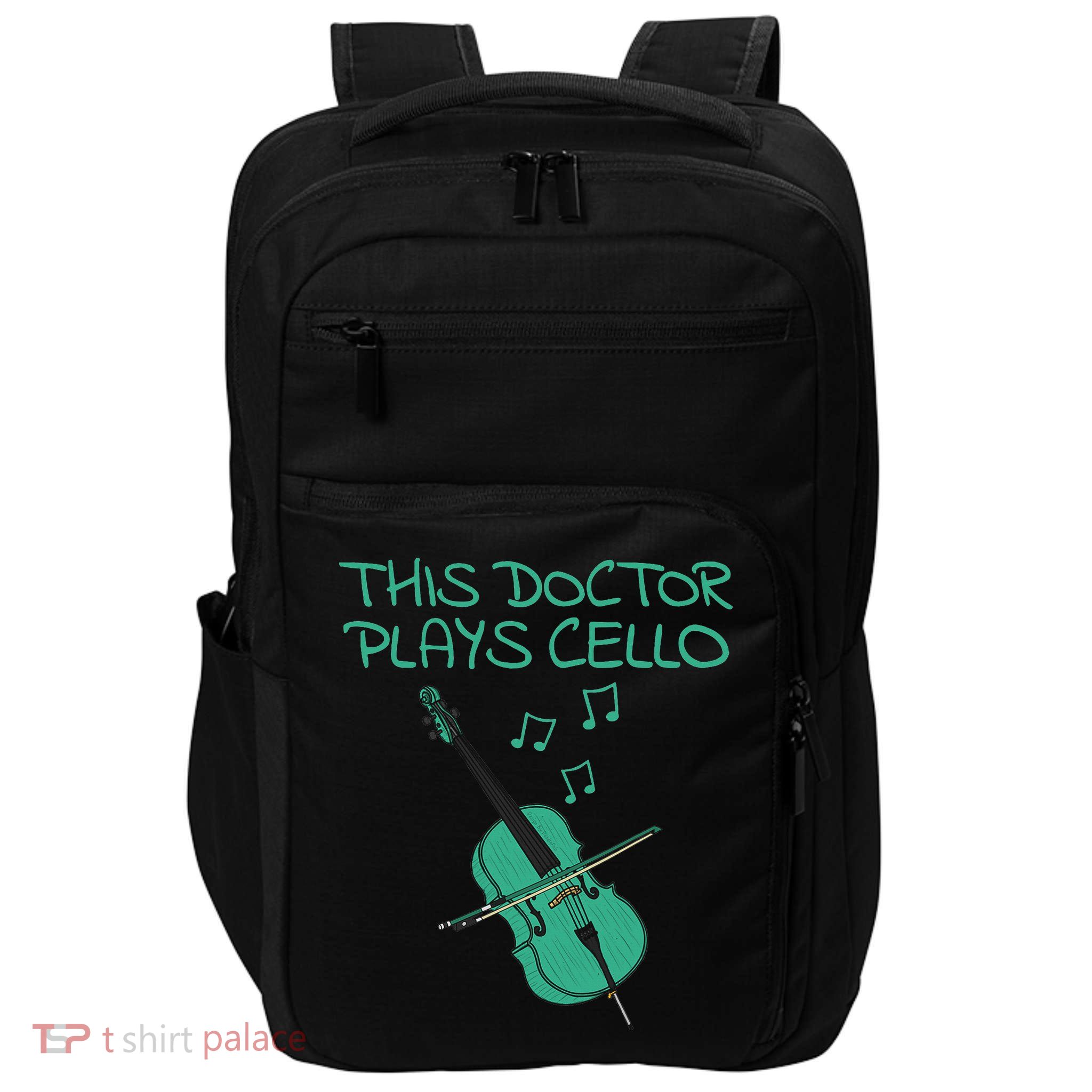 This Doctor Plays Cello, Cellist String Musician Impact Tech Backpack