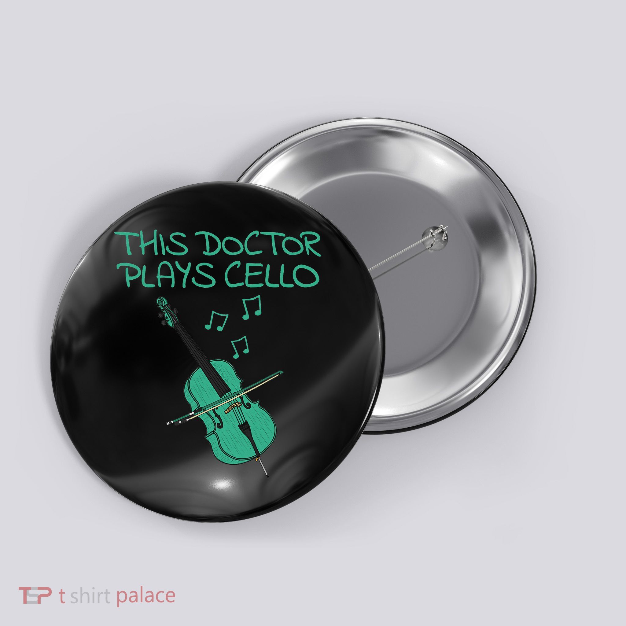 This Doctor Plays Cello, Cellist String Musician Button