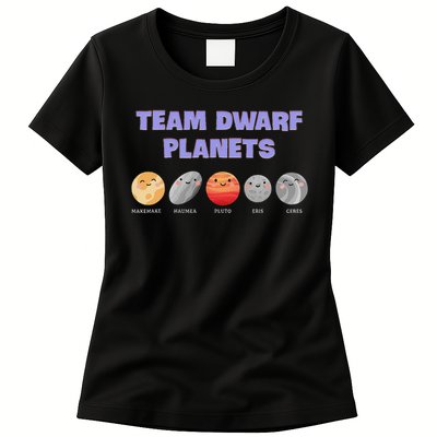 Team Dwarf Planets Pluto Funny Astronomy Science Women's T-Shirt