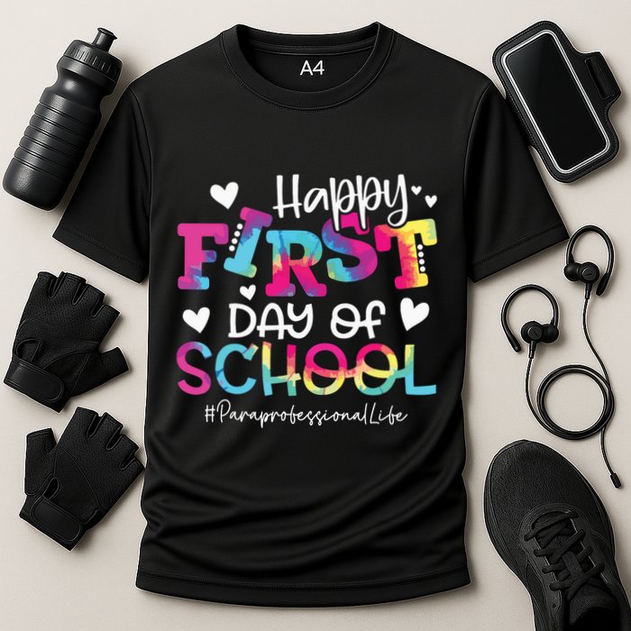 Tie Dye Paraprofessional Happy First Day Of School Funny Performance Shirt