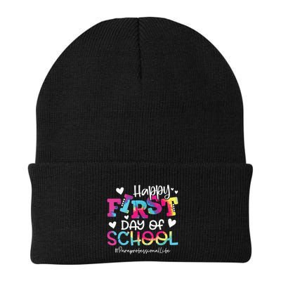 Tie Dye Paraprofessional Happy First Day Of School Funny Beanie