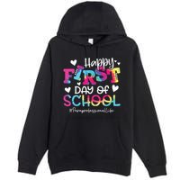 Tie Dye Paraprofessional Happy First Day Of School Funny Premium Pullover Hoodie