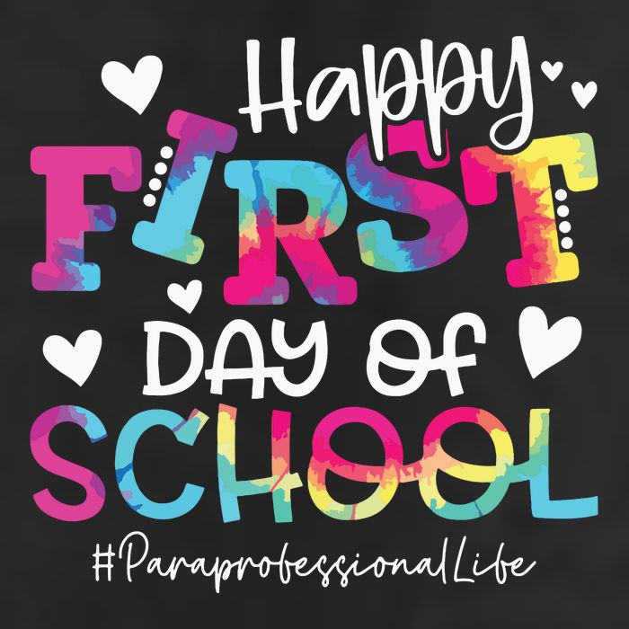 Tie Dye Paraprofessional Happy First Day Of School Funny Large Microfiber Waffle Golf Towel