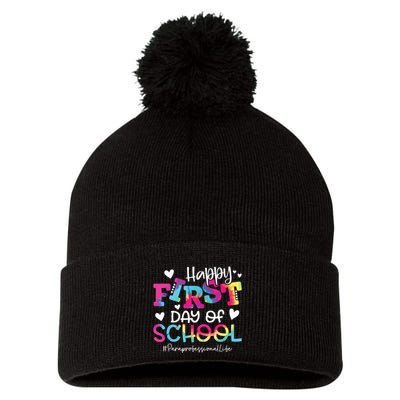 Tie Dye Paraprofessional Happy First Day Of School Funny Pom Pom 12in Knit Beanie