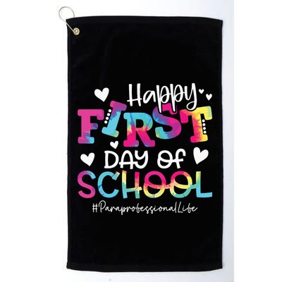 Tie Dye Paraprofessional Happy First Day Of School Funny Golf Towel