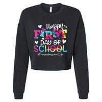 Tie Dye Paraprofessional Happy First Day Of School Funny Cropped Pullover Crew