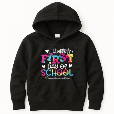 Tie Dye Paraprofessional Happy First Day Of School Funny Kids Hoodie