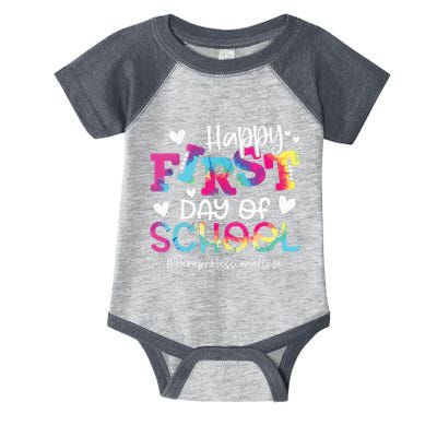 Tie Dye Paraprofessional Happy First Day Of School Funny Infant Baby Jersey Bodysuit