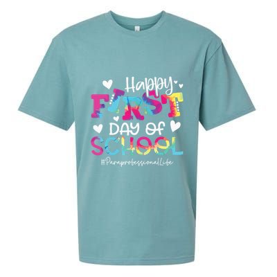 Tie Dye Paraprofessional Happy First Day Of School Funny Sueded Cloud Jersey T-Shirt