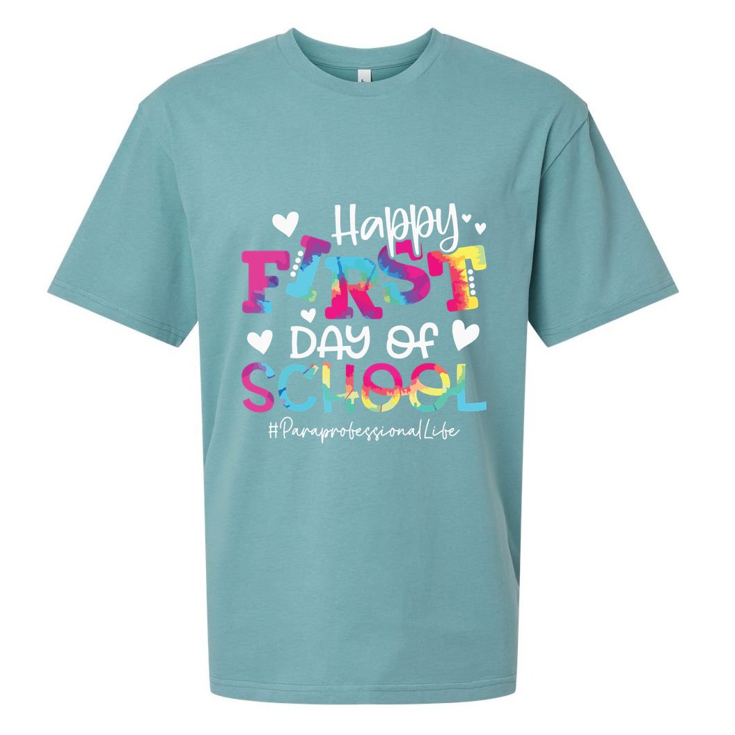Tie Dye Paraprofessional Happy First Day Of School Funny Sueded Cloud Jersey T-Shirt