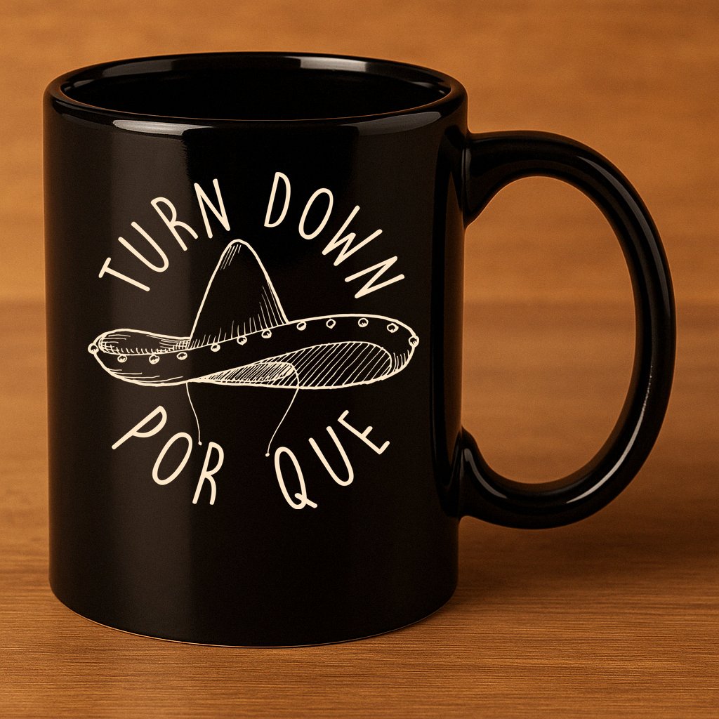 Turn Down Por Que Sombrero Cinco De Mayo 11oz C Handle Ceramic Mug