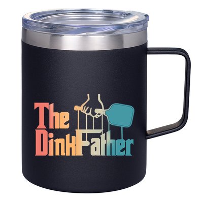 The Dinkfather Pickleball Dad Funny Pickleball FatherS Day Great Gift 12oz Stainless Steel Coffee Mug
